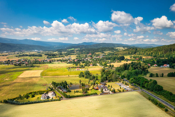 Panorama of the Giant Mountains on a sunny summer day. Poland - Photo, Image
