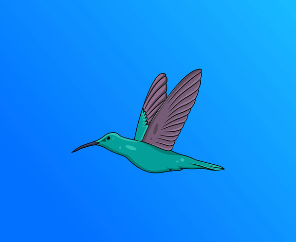 Modern colorful hummingbird fly logo. Abstract bird vector. Hummingbird colorful bird wing flying bird illustration. - Vettoriali, immagini