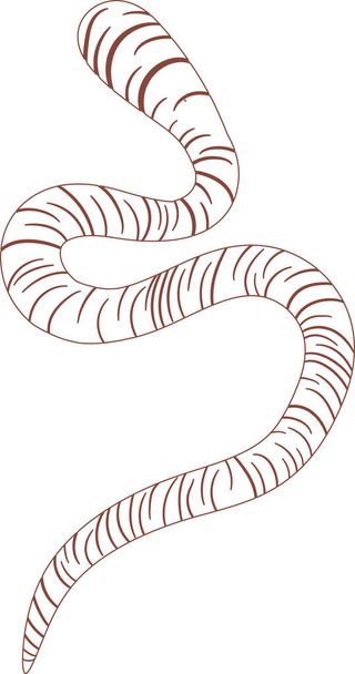Brown Earthworm Outline Vector Illustration from top angle - Vector, afbeelding