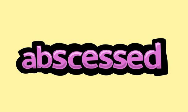 ABSCESSED writing vector design on a yellow background very simple and very cool - Wektor, obraz