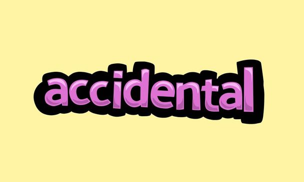 ACCIDENTAL writing vector design a yellow background very simple and very cool - Vector, Image