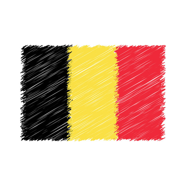 Belgium flag with chalk effect vector graphics - Vektor, obrázek
