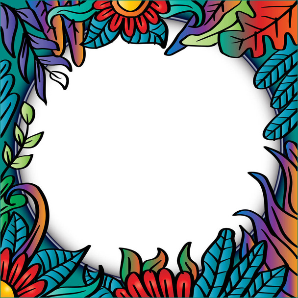 Hand gezeichnet floralen Rahmen Hintergrund - Vektor, Bild