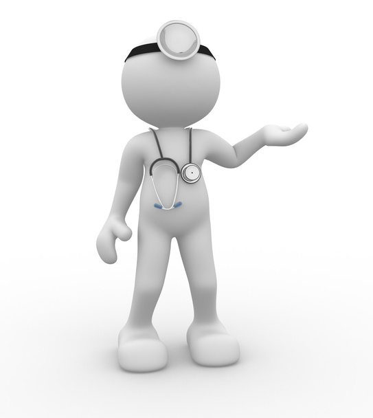 3d man with a stethoscope - Photo, Image