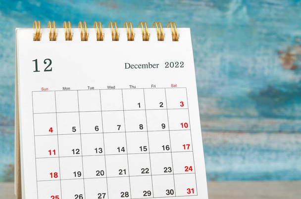 December 2022 Monthly desk calendar for 2022. - Фото, изображение