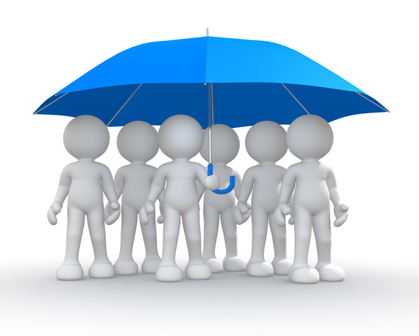 Люди під блакитною парасолькою
 - Фото, зображення