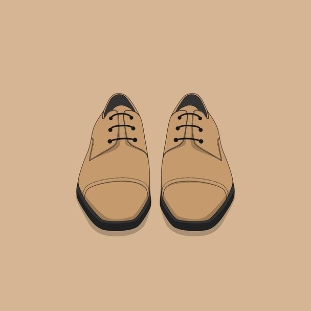 Leather shoes in tan color with cartoon design for advertisement - Vettoriali, immagini