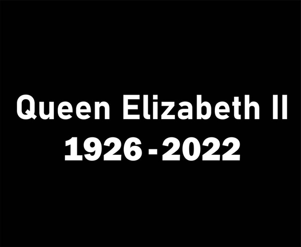 Queen Elizabeth British United Kingdom 1926 2022 National Europe Country Vector Illustration Abstract Design With Black Background - Vektör, Görsel