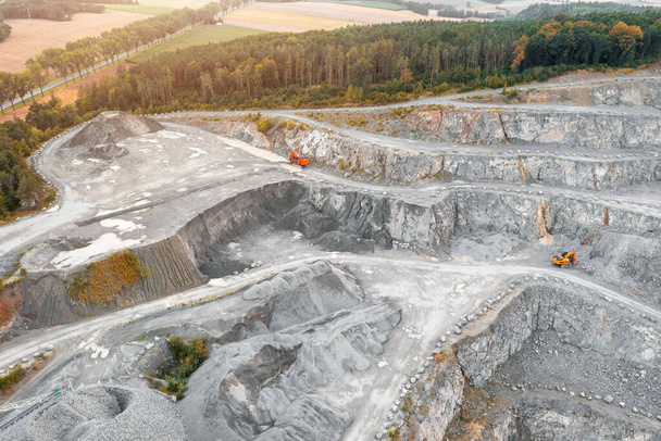 View from a height of a quarry for the extraction of magnesium and other valuable metals - Foto, afbeelding