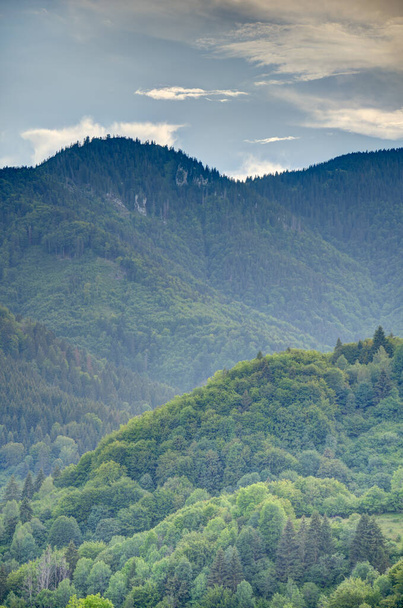 Morning Nature landscape in mountains. Vlkolinec, Slovakia. - Fotó, kép