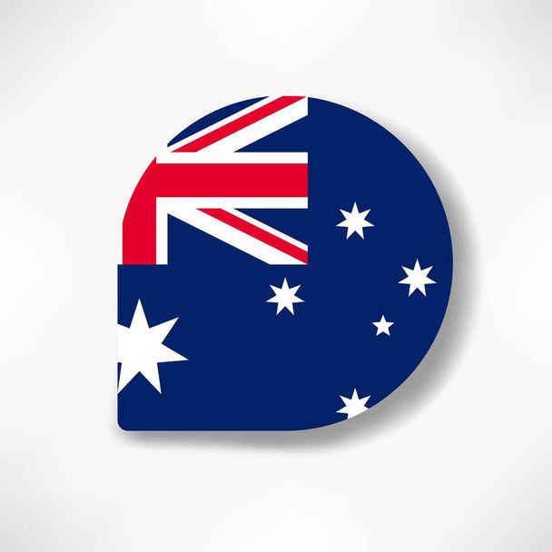 Australia drop flag icon with shadow on white background. - Φωτογραφία, εικόνα