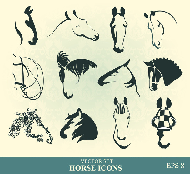 Horse icons - Vektor, kép
