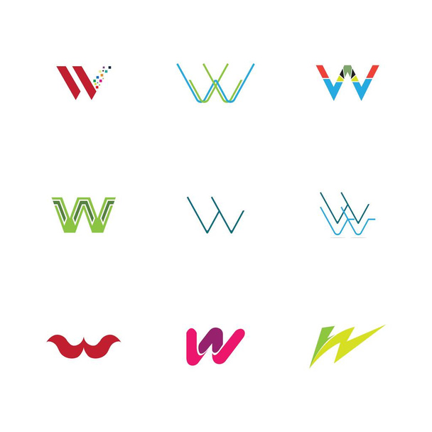 Колекція логотипів літер W добре підходить для імен магазинів, брендів компаній, бізнесу тощо. Векторна ілюстрація
 - Вектор, зображення