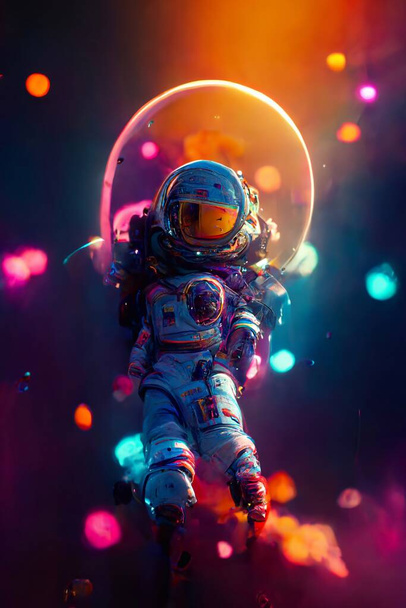 astronaut in space colorful backgroung . High quality photo - Foto, Imagen