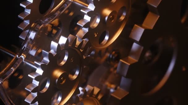 Abstract Retro Mechanic Turning Clock Gears - Materiał filmowy, wideo