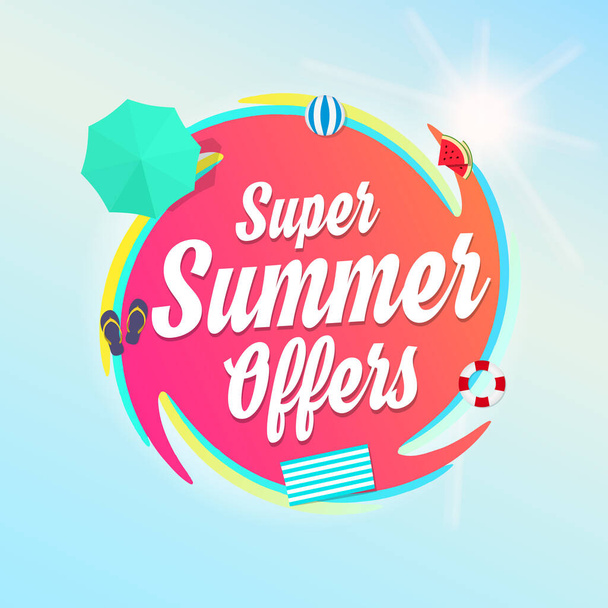 Super verano ofrece etiqueta de compras - Vector, Imagen
