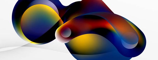 Fluid abstract background, round shapes and circle flowing design for wallpaper, banner, background or landing - ベクター画像