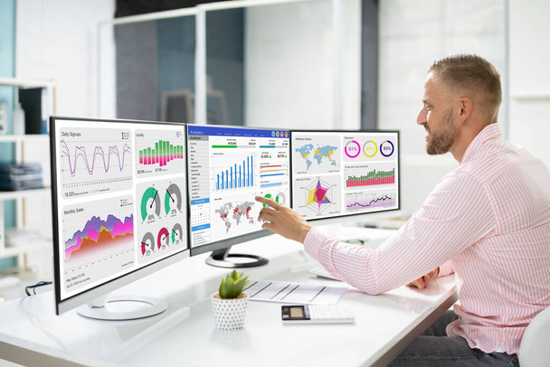Business Data Analytics Dashboard And KPI Performance - Фото, изображение