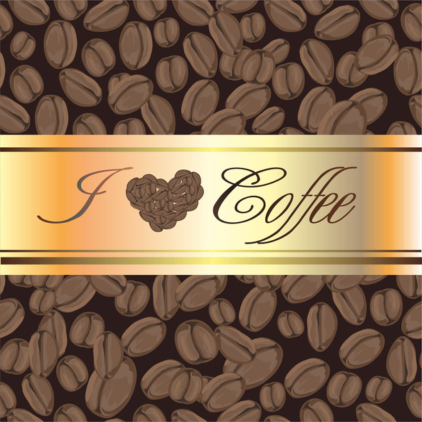 コーヒー豆とパターン - ベクター画像