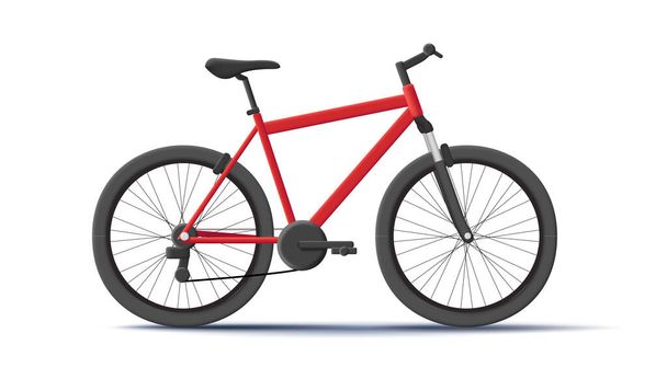 3d illustration of bicycle, red and black realistic . Vector illustration - Wektor, obraz