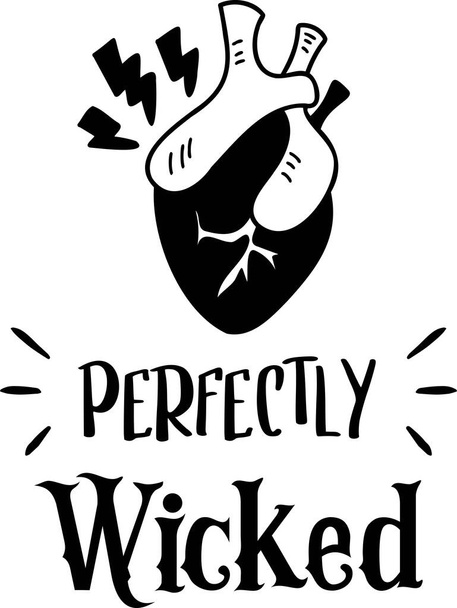 perfectly wicked lettering illustration isolated on background - Vektör, Görsel