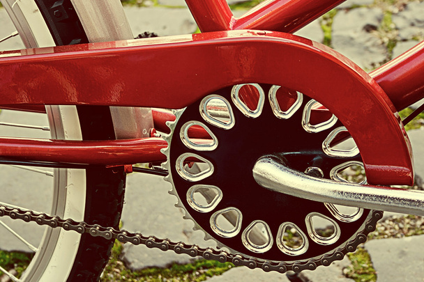 Vintage look at one bicycle detail 3 - Foto, Bild