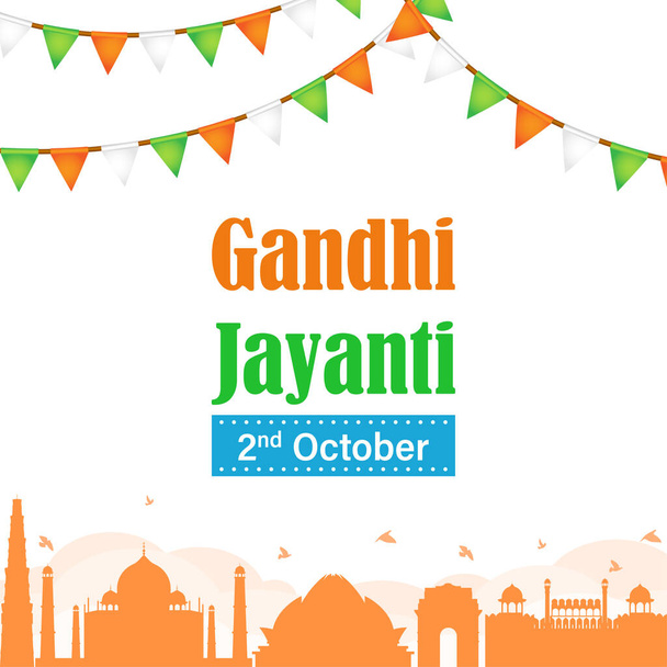 Vector illustration of Happy Gandhi Jayanti banner - Vector, Image