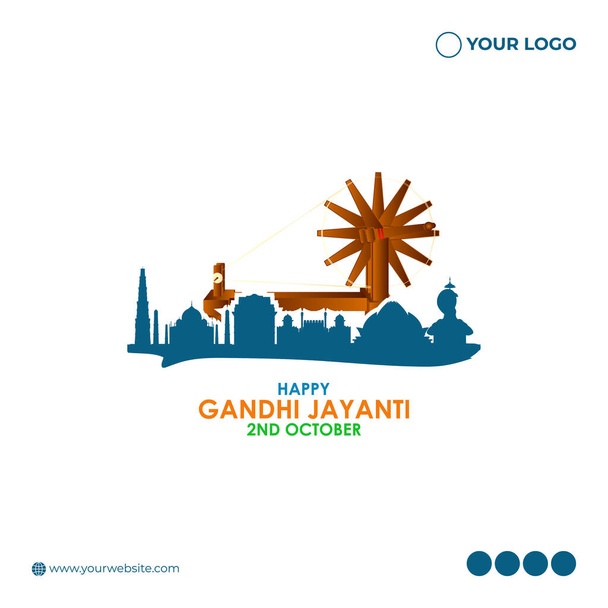 Vektorillustration des Banners Happy Gandhi Jayanti - Vektor, Bild