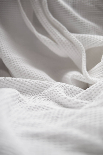 The white fabric texture pattern background. - Φωτογραφία, εικόνα