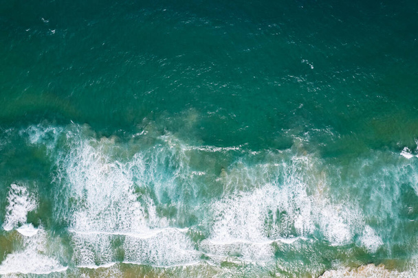 Top view aerial photo from flying drone of amazing beautiful sea beach landscape with turquoise water, Copy space for your advertising text message or promotional content,Travel and tour background - Fotoğraf, Görsel