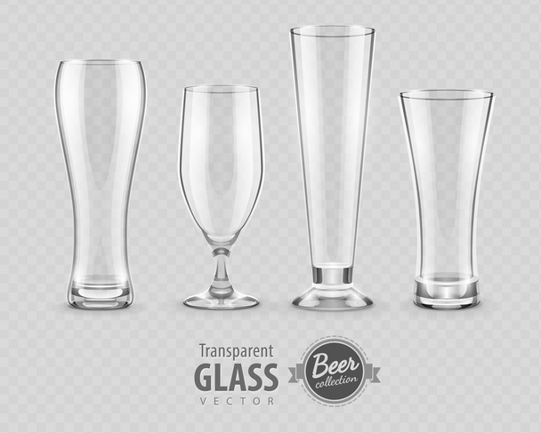 Gafas gafas de cerveza beber en conjunto vacío pub - Vector, Imagen