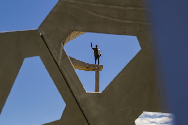 Oscar Niemeyer 'in JK Memorial mimari projesindeki anıtların detayları. - Fotoğraf, Görsel