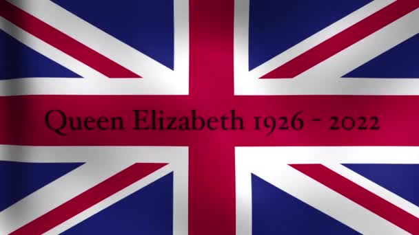 Flag in memory of the death of Queen Elizabeth. - Footage, Video