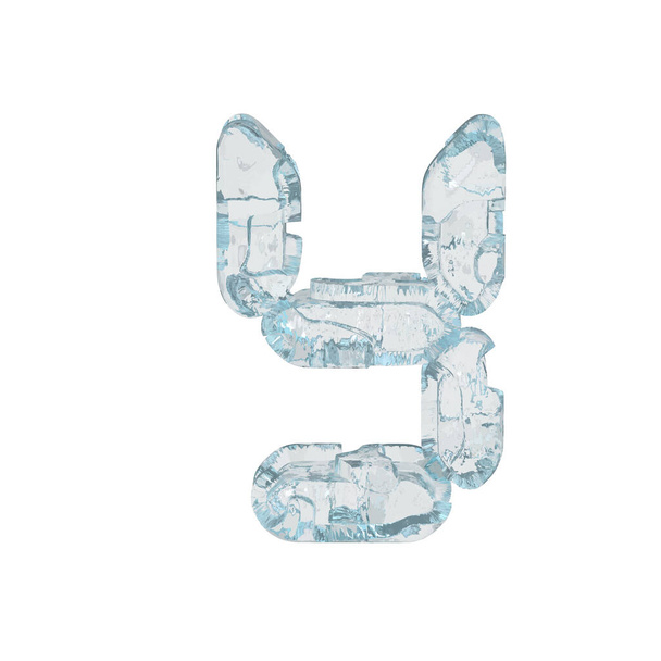 Ice-3D-Symbol in Form einer digitalen Schrift. Buchstabe y - Vektor, Bild