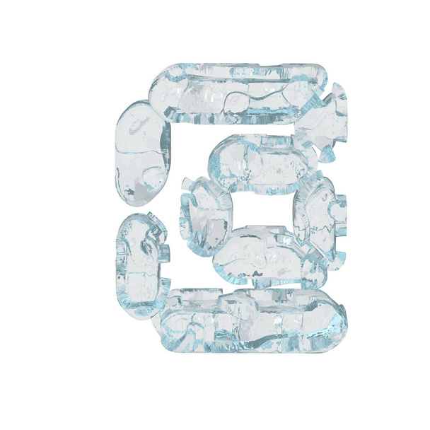 Hielo símbolo 3d en forma de una fuente digital - Vector, imagen
