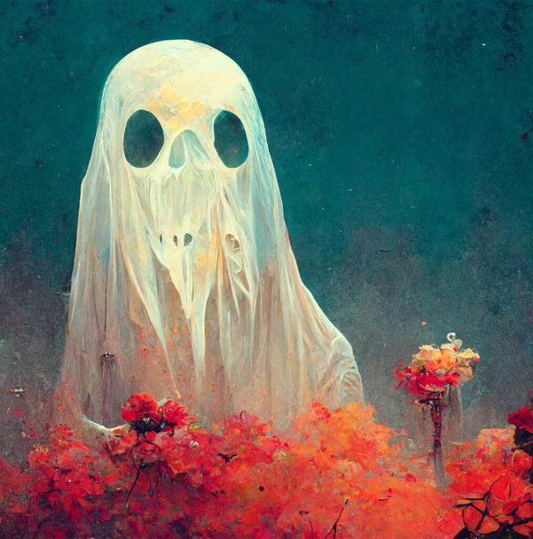 Ghost in a white sheet.Halloween Concept Ghost - Fotografie, Obrázek