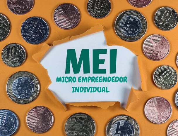 MEI rövidítés portugálul. Egyéni mikrovállalkozó portugál nyelven. - Fotó, kép