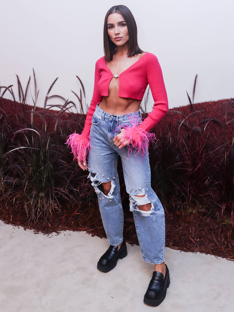 American model Olivia Culpo arrives at the REVOLVE Gallery NYFW (New York Fashion Week) 2022 Presentation VIP Opening Event held at The Shops at Hudson Yards on September 8, 2022 in Manhattan, New York City, New York, United States. - Фото, изображение