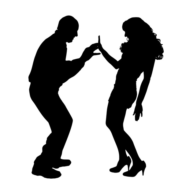 Silhouette of couple. - Vector, Image