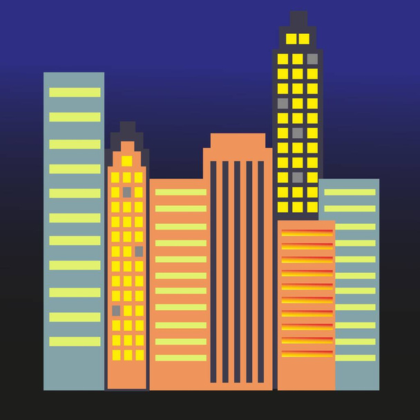 ουρανοξύστες πόλη επιχειρηματικό κέντρο πολυώροφα κτίρια - Διάνυσμα, εικόνα