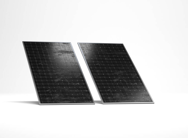 solární panely před pozadím - 3D Illustratio - Fotografie, Obrázek