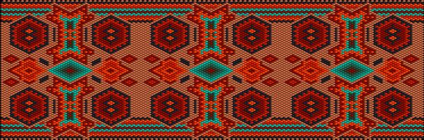  Perinteinen koriste kansojen ja Latinalaisen Amerikan maissa, joissa rikkaat värit houkuttelevat huomiota ja vaurautta. Naisten kudotut matot koriste kirjailtu kankaat mekkoja. Koruompelukset - Vektori, kuva