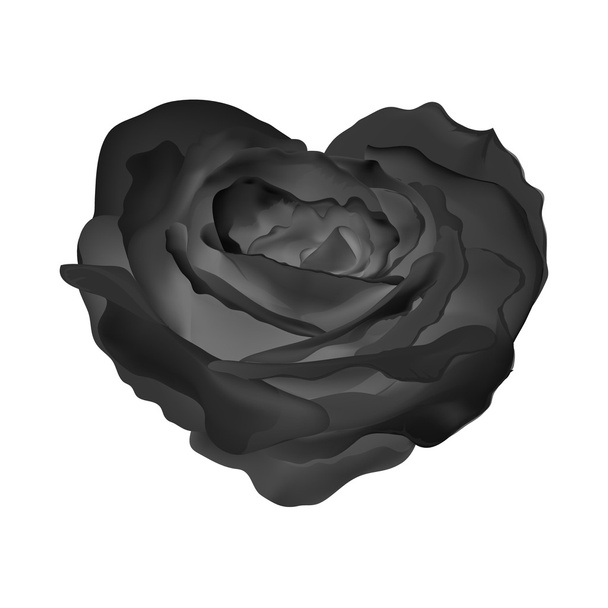 Heart-rose. Vector object flower on a white background. - Vector, Image