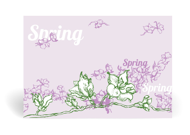 Spring card with  flowers - Wektor, obraz