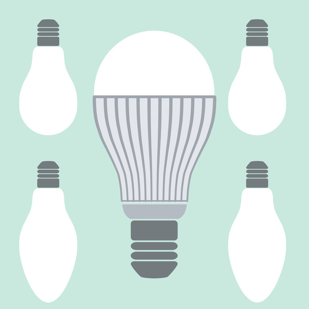 LED-Beleuchtung und herkömmliche Lampen - Vektor, Bild
