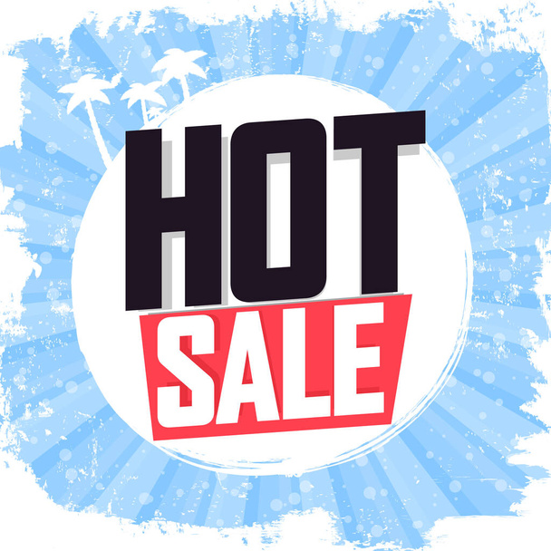 Hot Sale, korting poster ontwerp template. Promotie banner voor winkel of online winkel, vector illustratie. - Vector, afbeelding