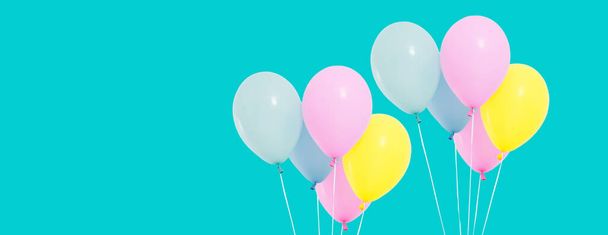 Bunch of colorful balloons on background - copy space - Photo, Image