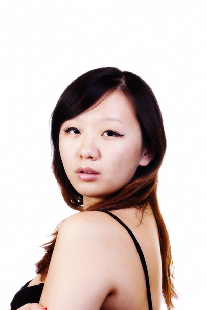 Over The Shoulder Portrait Attractive Chinese Woman - Valokuva, kuva