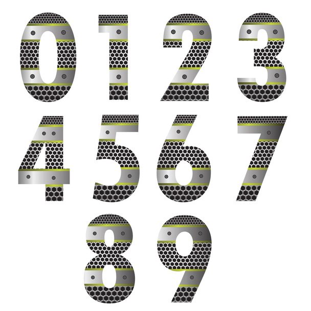 Números metálicos
 - Vector, Imagen
