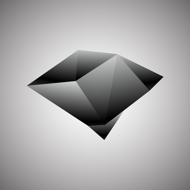 Icona di concetto creativo astratto del diamante nero.  - Vettoriali, immagini
